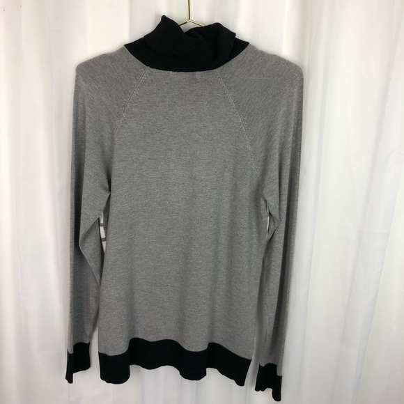 Calvin Klein striped Colorblock sweater mock neck - Picture 2 of 6
